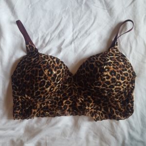 Pink Victoria's Secret animal print lace bralette
